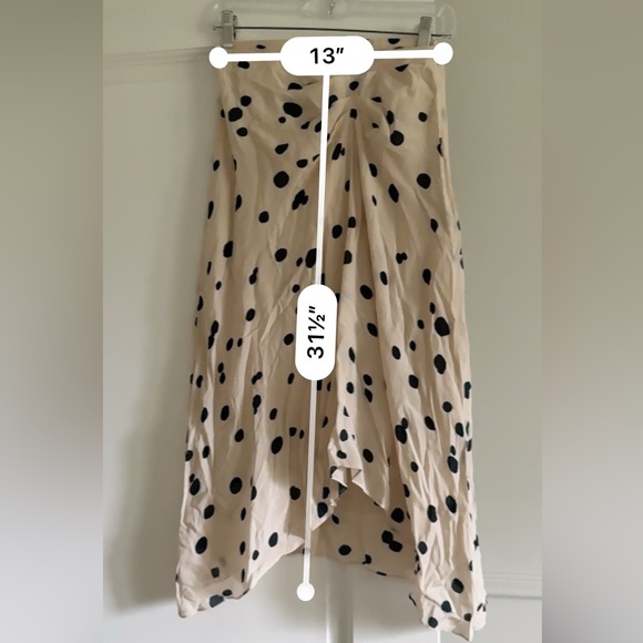 ba&sh Debra Midi Skirt mavy polka dots viscose cream navy silky - Picture 5 of 6